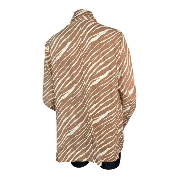 A New Day Sz Med Blazer Brown & White Zebra Print - Picture 3 of 11